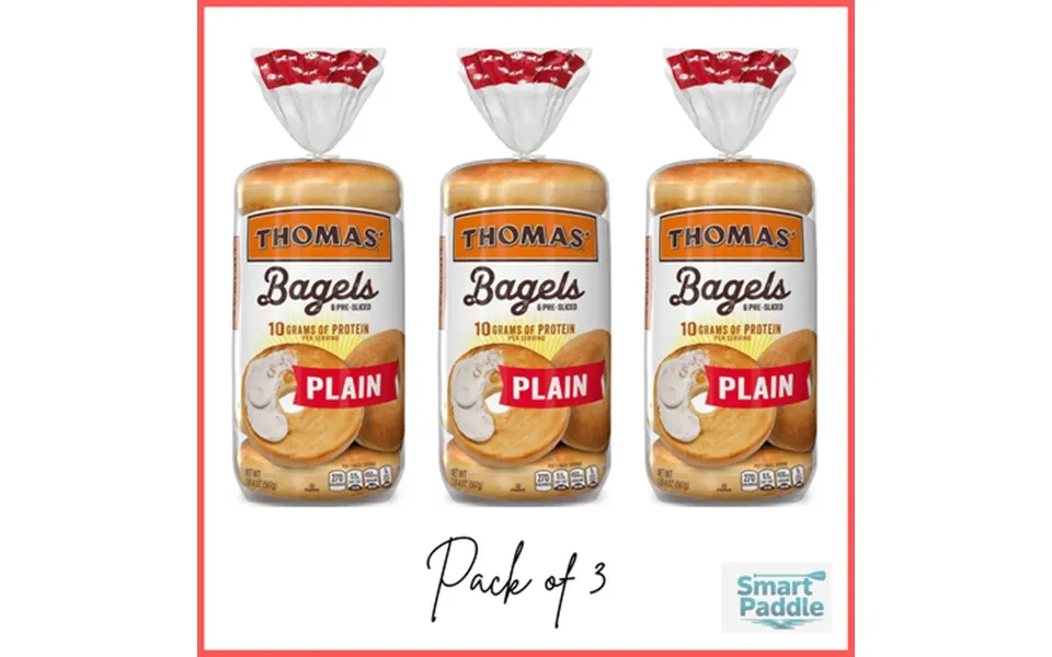 Thomas Plain Bagels 6 Count Pre-sliced Bagels 20 Oz Bag Pack Of 3