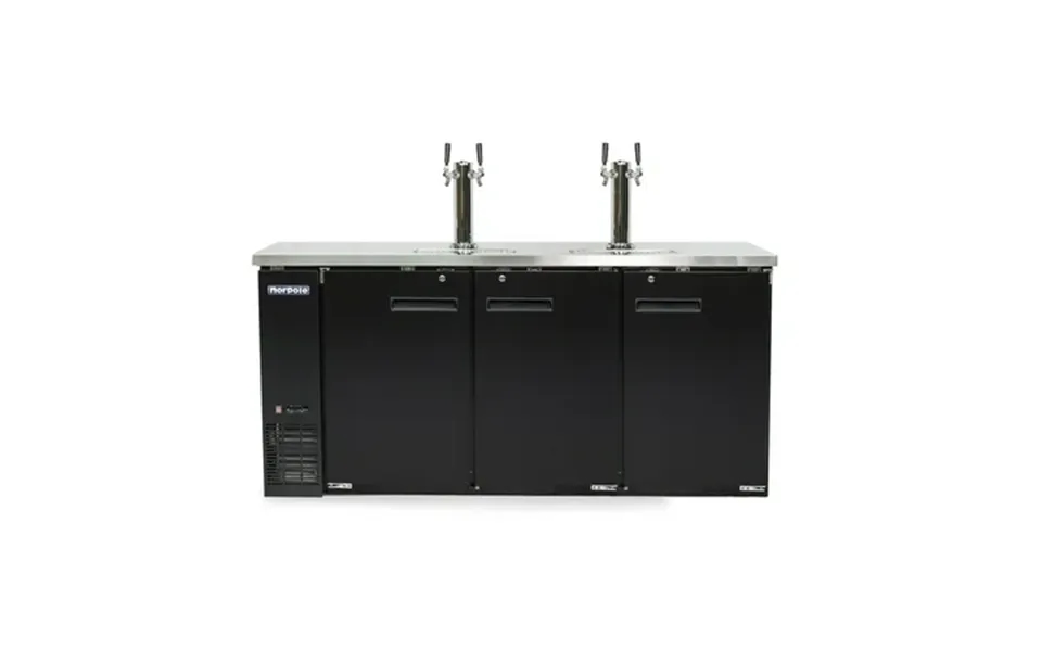 Three 1 2 Barrel Commercial Beer Keg Cooler With 2 Direct Draw Taps In Black