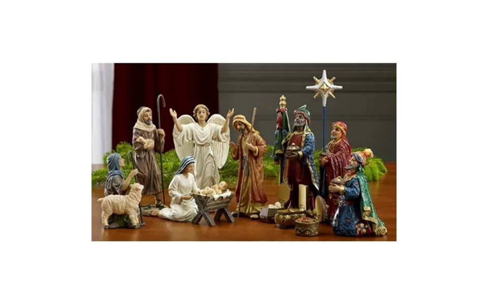 Three Kings Nativity Figurines With Real Gold Frankincense And Myrrh Set Of 11 7 Inch Scale