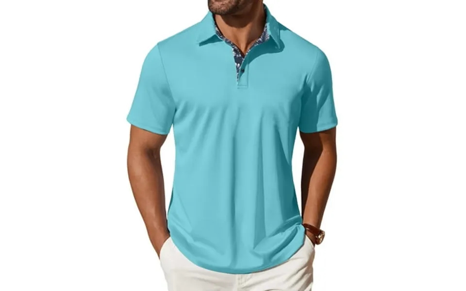 Thrilos Polo Shirts For Men Short Sleeve Dry Fit Shirts Printed Collar Casual Golf Polo Shirts