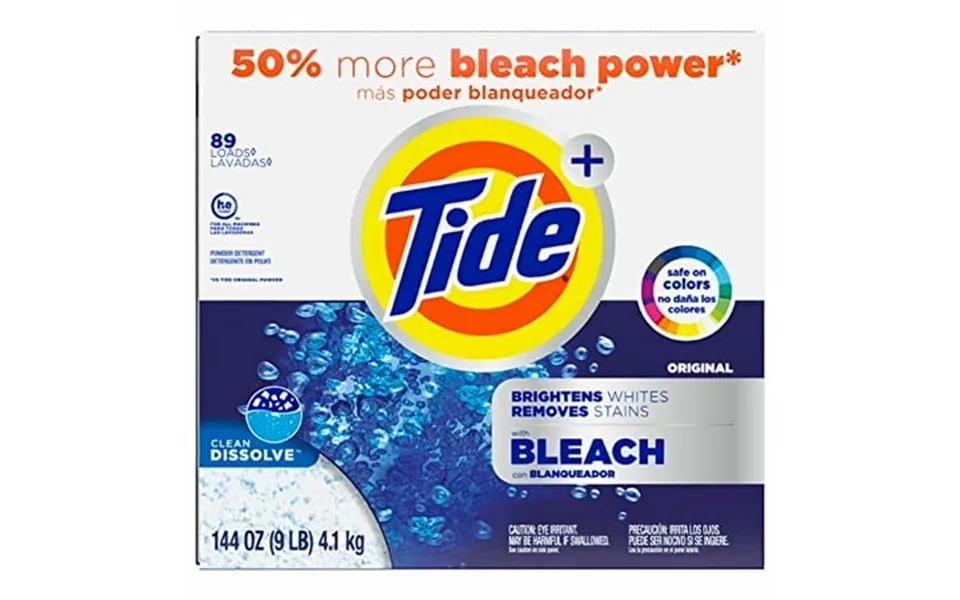 Tide Plus Bleach Powder Laundry Detergent 144 Oz Pack Of 5