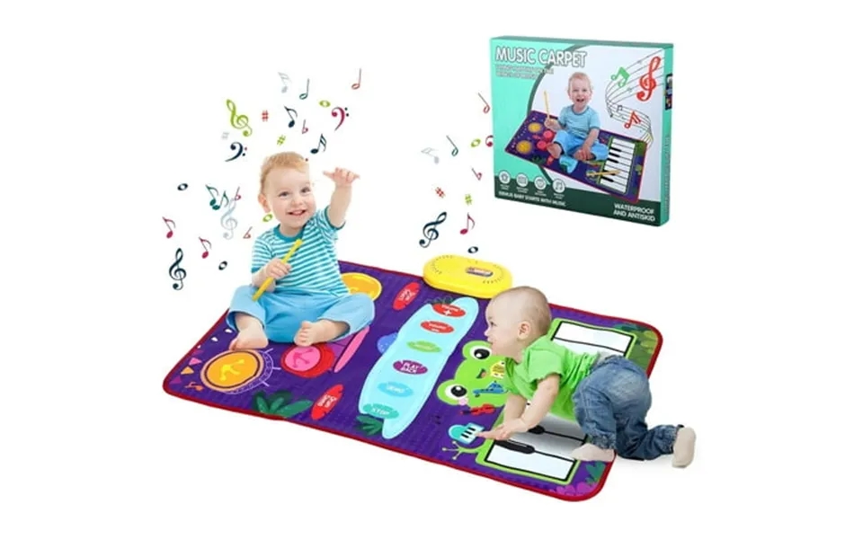 Tifor Musical Mat For Toddlers - Piano Keyboard & Drum Mat 2 In 1 Toy For Toddlers Early Education Portable Touch Play M