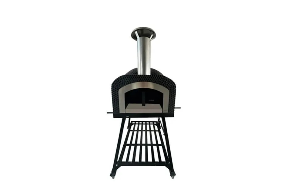 Tiled Cement Outdoor Pizza Oven Clay Wood Fired Pizza Ovens With Black Penny Circle Mosaic Tiles - Op80