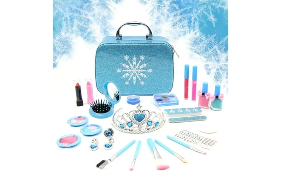 Tiokmc Kids Makeup Kit For Girls 25-piece Washable Pretend Play Makeup Set Non-toxic Cosmetic Toys With Case For Toddler