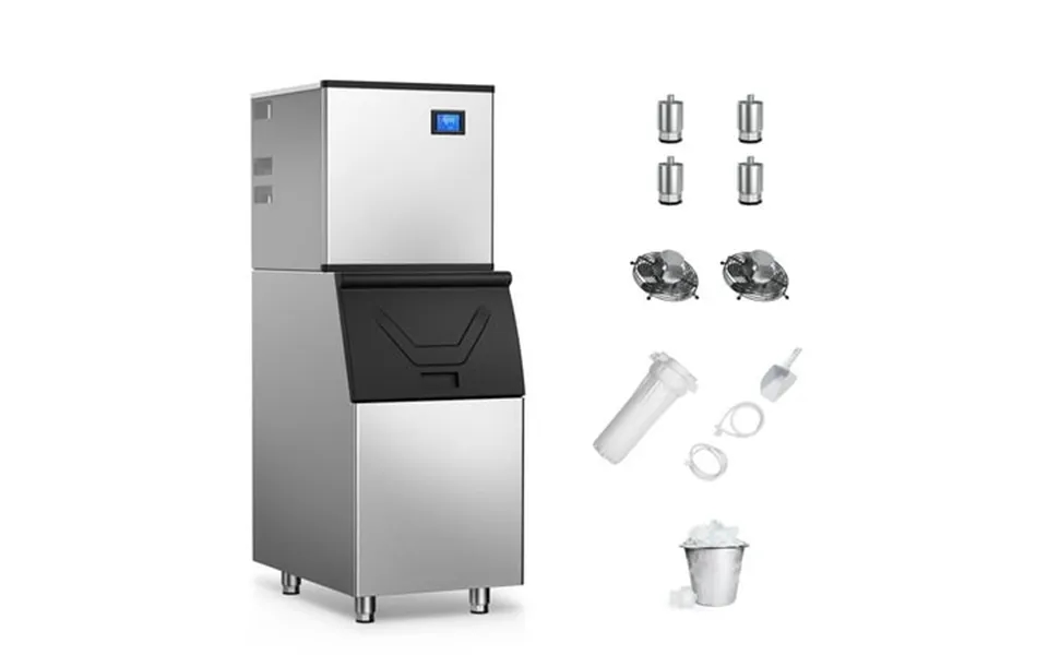 Tittla 22 In. 600 Lbs. Per Day Split Ice Maker 182-full Size Ice Cubes Cycle In Silver Two Packages Freestanding