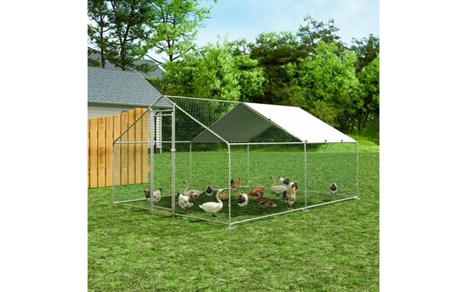Toetol Extra Large Metal Chicken Coop Walkin Poultry Cage Hen Run House Rabbits Habitat Cage Spire Shaped Coops