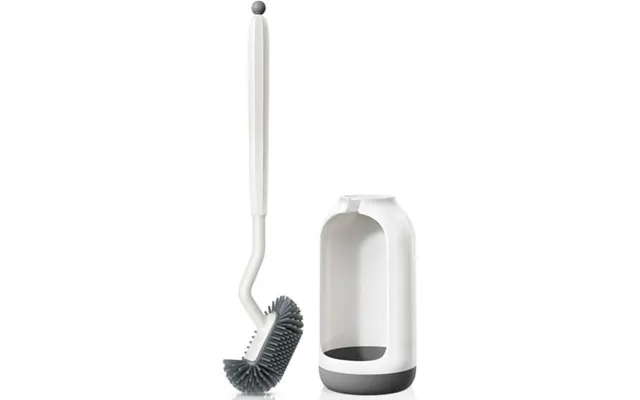 Toilet Bowl Brush Holder Set Deep Cleaning Silicone Toilet Cleaner Scrubber Under Rim With Curved Bristle For Bathroom D product image