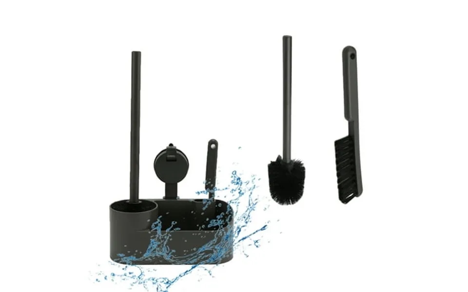 Toilet Brush Set 3 In 1 Wall-mounted Toilet Brush Storage Rack With Crevice Cleaning Brush For Bathroom Heavy Duty Toile