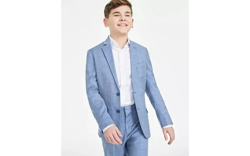 Tommy Hilfiger Blue Big Boys Modern-fit Stretch Sharkskin Suit Jacket Us 10