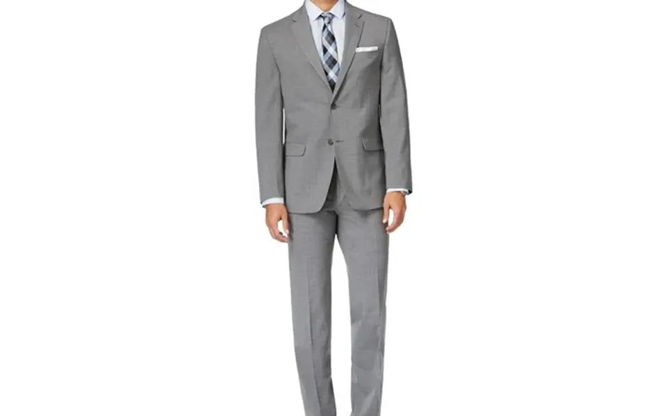 Tommy Hilfiger Mens Sharkskin Formal Tuxedo Grey 42 Short 36w X 37l