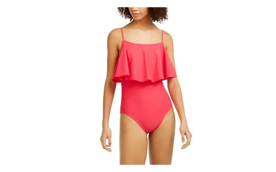 Tommy Hilfiger Women S Pink Stretch Flutter Removable Cups Moderate Coverage Adjustable One Piece Swimsuit 18