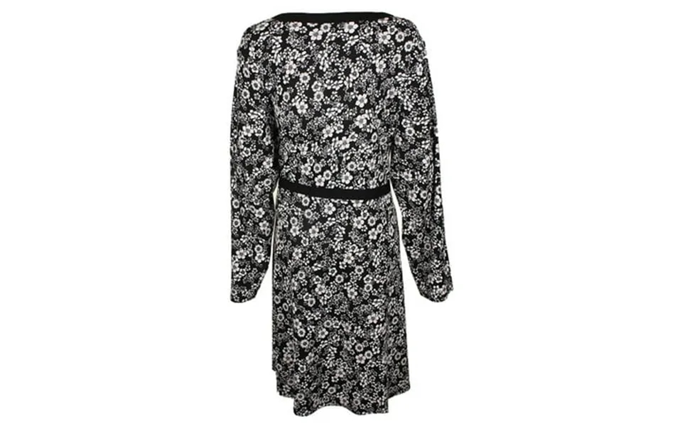 Tommy Hilfiger Womens Plus Size Black Pink Long-sleeve Printed Wrap Dress 24w