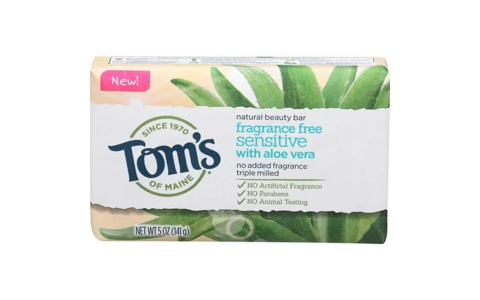 Toms Of Maine Fragrance Free Sensitive Natural Beauty Bar Soap 5 Ounce -- 6 Per Case
