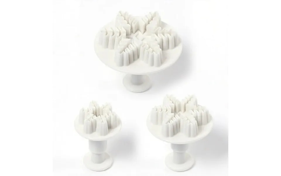 Tooloflife 3 Piece Snowflake Cake Decorating Sugar Craft Tool Reusable Plastic White