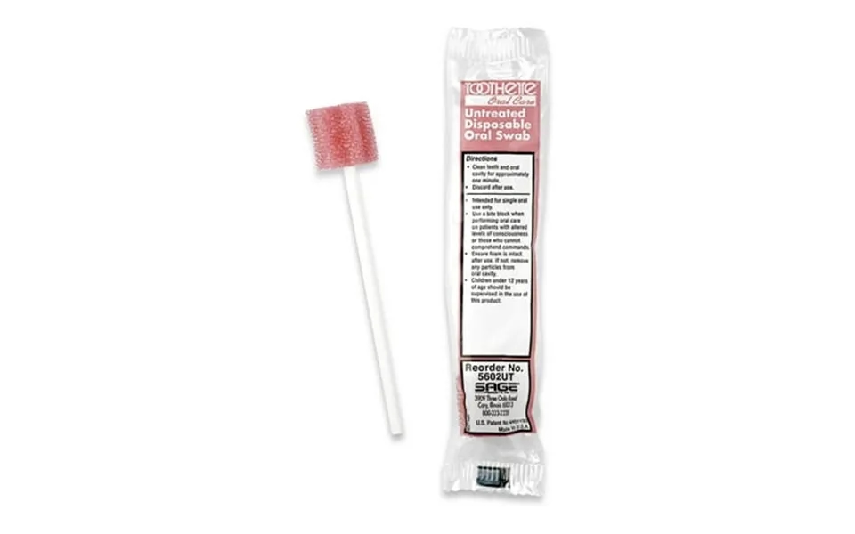 Toothette 5-1 3 Inch Length Oral Swab With Pink Foam Tip 5602ut 250 Ct