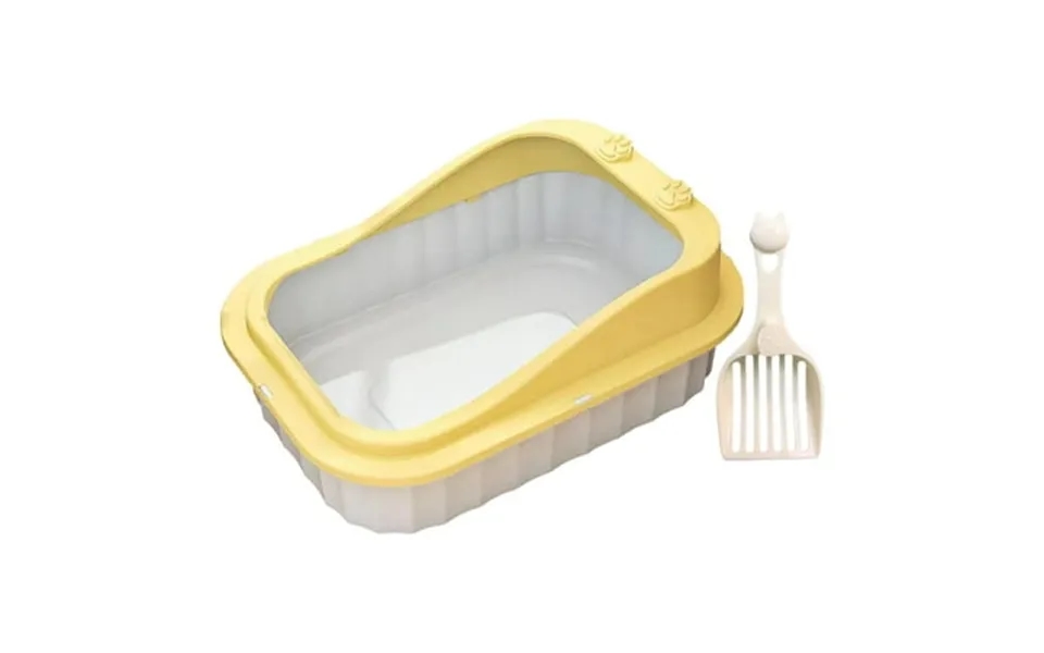 Tooyful Cat Kitty Litter Pan Durable Cat Litter Basin Cat Sand Box Splashproof Cartoon Appearance 50x36x19cm Kitten Toil