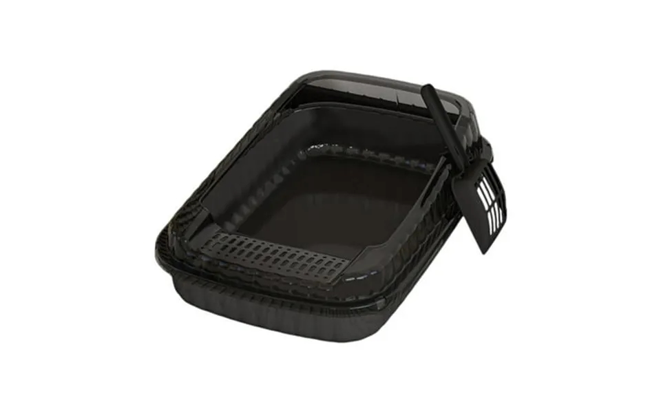 Tooyful Cat Litter Toilet Supplies High Sides Large Kitten Potty Toilet Open Top Pet Litter Tray For Small Animals Black