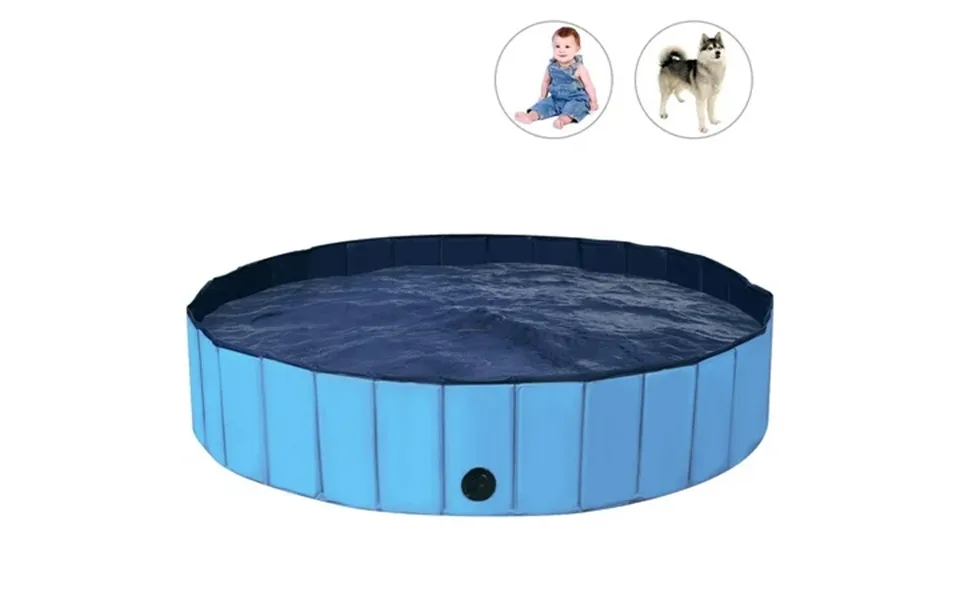 Topbuy 55 Blue Portable Leakproof Foldable Dog Pet Pool Kiddie Bathing Tub Indoor Outdoor
