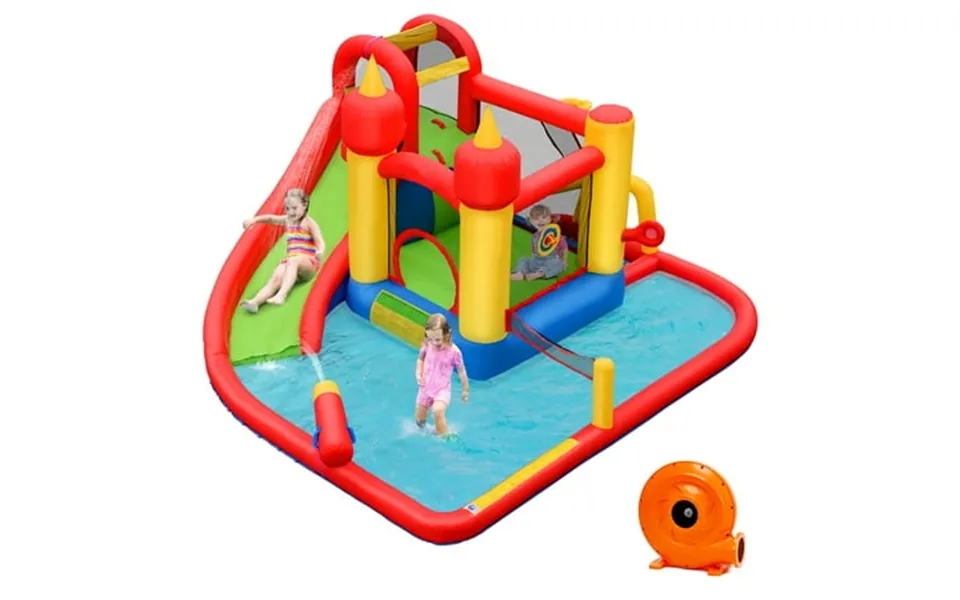 Topbuy Inflatable Water Slide Jumping Bounce House With 740w Blower