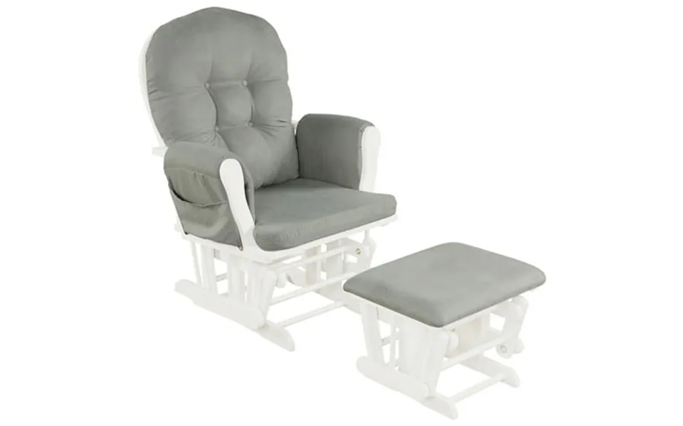 Topbuy Rocking Chair Baby Nursery Chair Glider With Ottoman &storage Pocket Light Grey