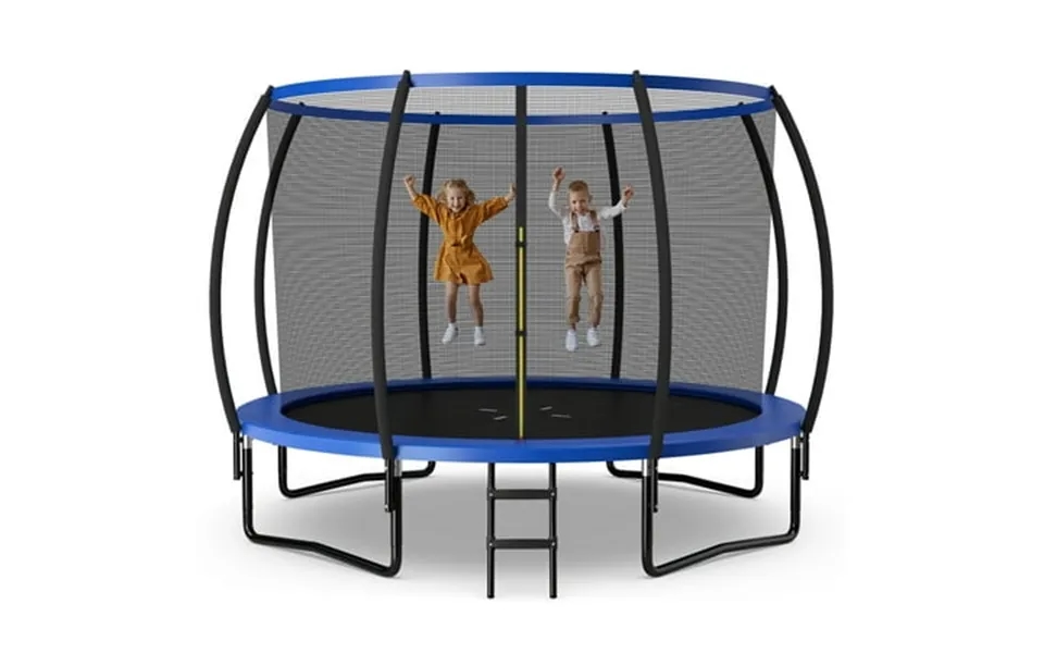 Topbuy Trampoline 12ft Recreational Trampoline With Ladder Enclosure Safety Pad And Anti-rust Galvanized Steel Frame Blu