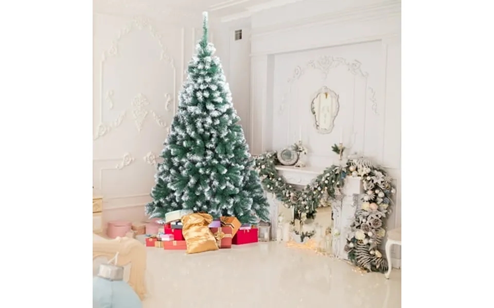 Topcobe 7ft Artificial Christmas Tree With 870 Branches Spray White Pvc Xmas Pine Tree With Metal Stand For Home Office