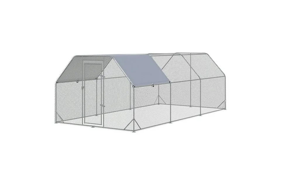 Topcobe Large Chicken Coop Metal Chicken Run With Waterproof And Anti-uv Cover Flat Shaped Walk In Fence Cage Hen House