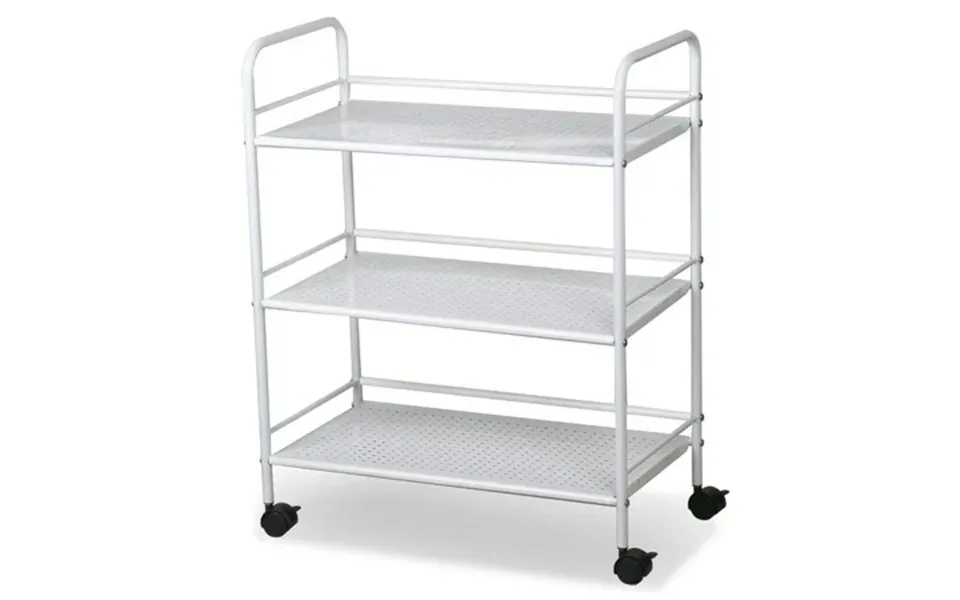 Topeakmart 3 Tier Salon Trolley Cart Rolling Trolley Cart White
