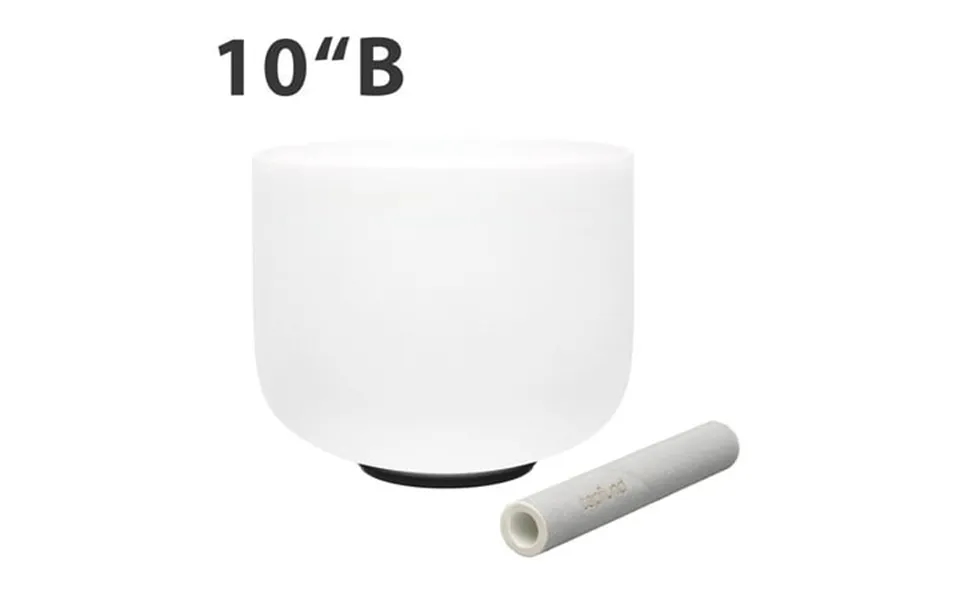 Topfund B Note Crystal Singing Bowl Crown Chakra 10 Inch With Heavy Duty Carrying Case And Singing Bowl Suede Striker