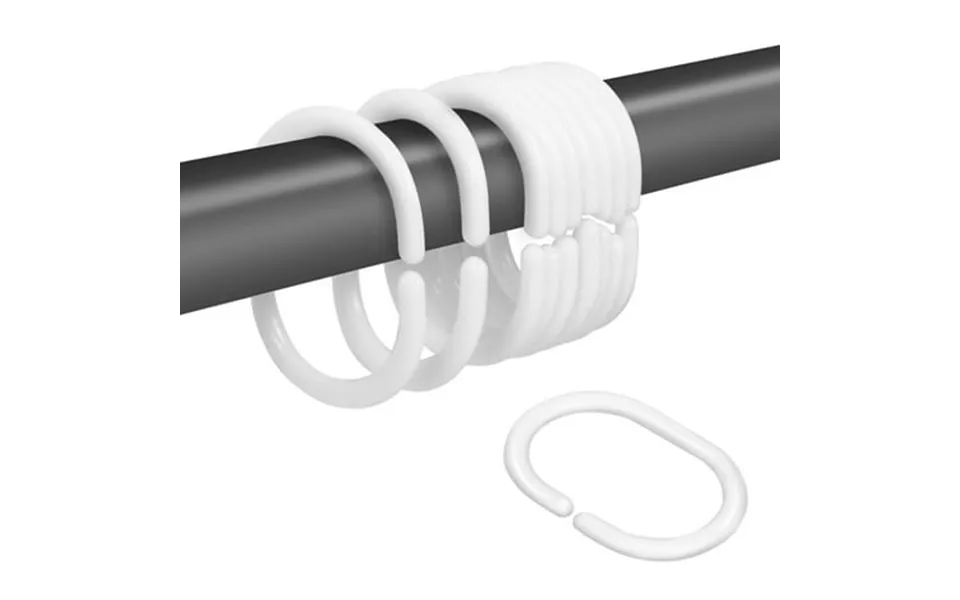 Toplive 36 Pcs Plastic Shower Curtain Hooks Premium Durable White C Shape Shower Curtain Hooks Rings For Shower Curtain-