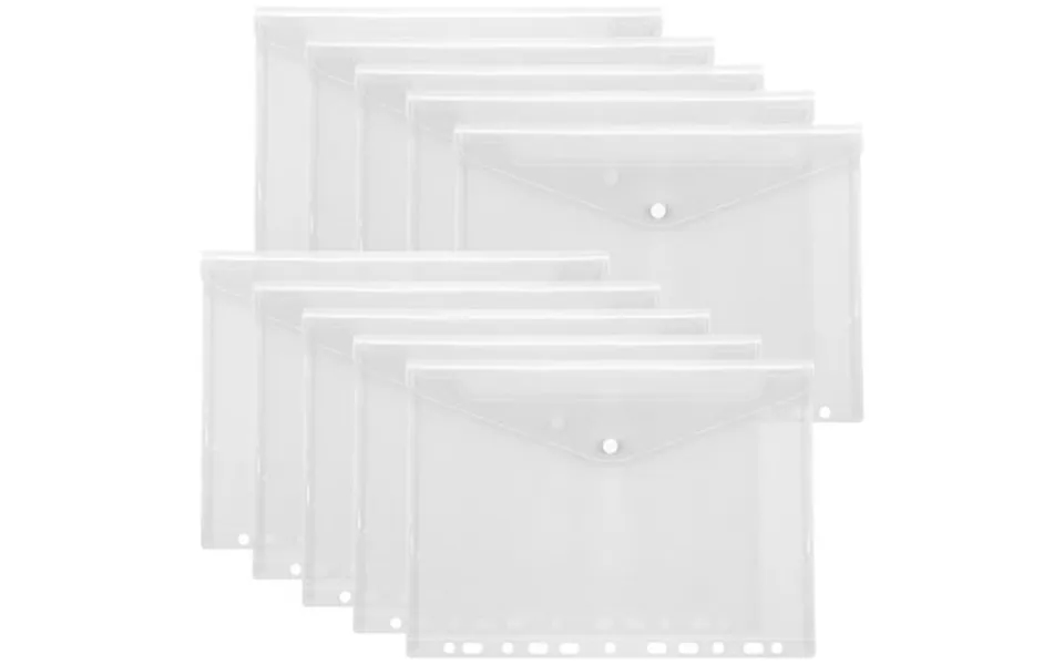 Toplive File Folders 12 Packs Plastic Envelopes Clear A5 Letter Size Waterproof Poly Envelopes Folders With Snap Closure