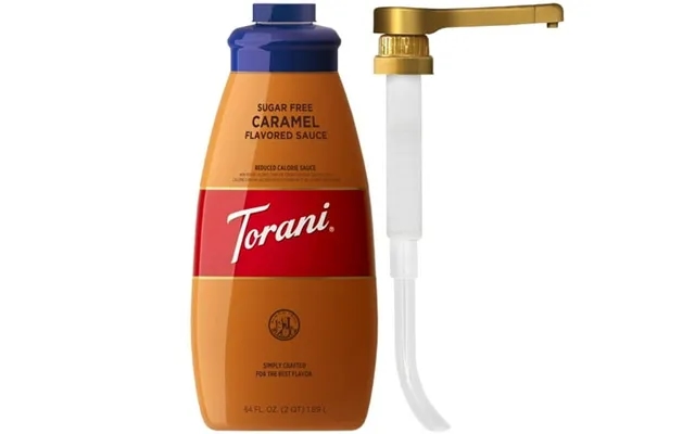 Torani Sugar Free Caramel Bdf32 Sauce For Crafting Coffeehouse Drinks Large Squeeze Bottle With Pump 64 Fl Oz product image
