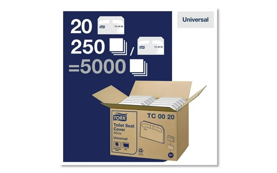 Tork Tc0020 14.5 In. X 17 In. Half-fold Paper Toilet Seat Cover - White 250 Pack 20 Packs Carton