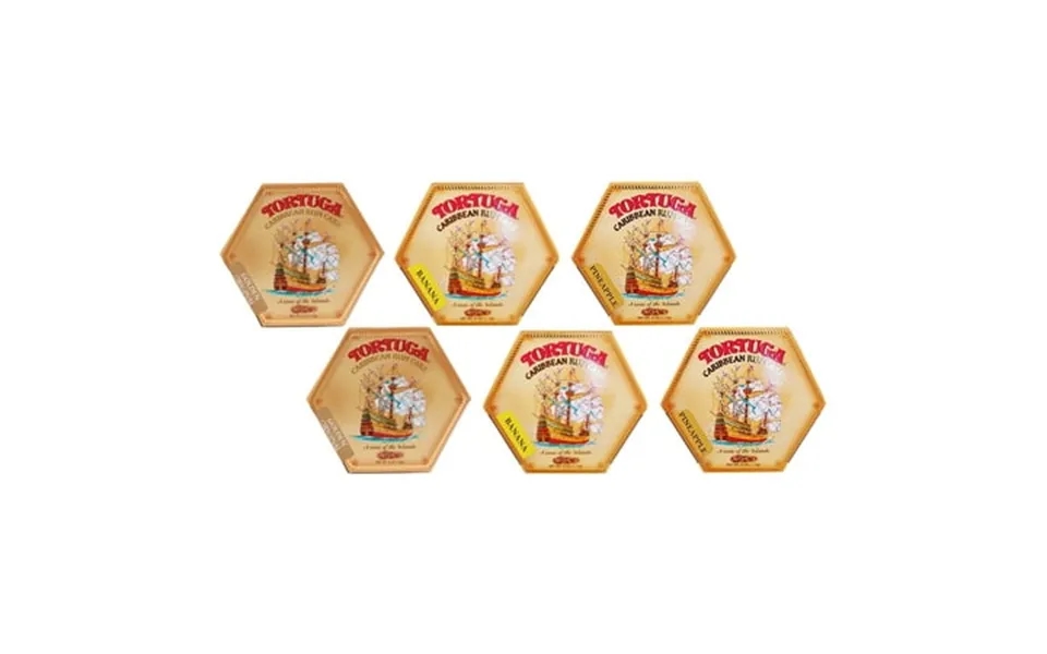 Tortuga Caribbean Rum Cake 4 Oz Golden Original Banana Pineapple 6 Pack