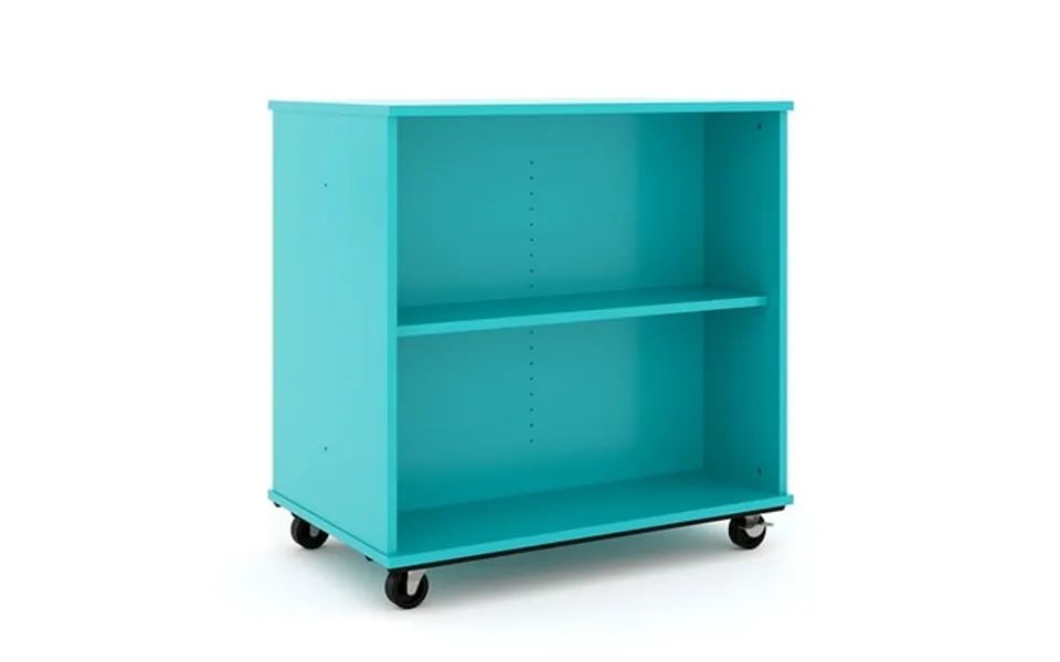 Tot Mate Open Double Sided 2 Tier Mobile Toy Shelf Classroom Furniture Teal 36 W X 23 D X 36 H