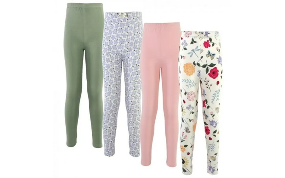 Touched By Nature Baby Toddler Big Kids And Youth Girl Organic Cotton Leggings 4pk Flutter Garden 14 Years