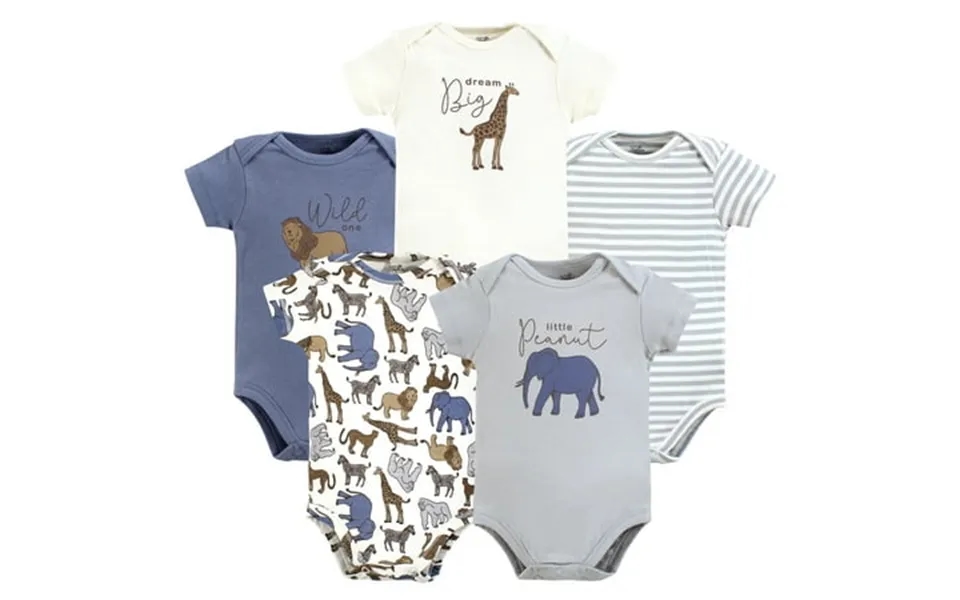 Touched By Nature Unisex Baby Organic Cotton Bodysuits Classic Safari 12-18 Months