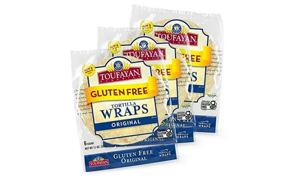 Toufayan Bakeries Original Gluten Free Tortilla Wraps Vegan Cholesterol Free 3 Pack 18 Wraps Total