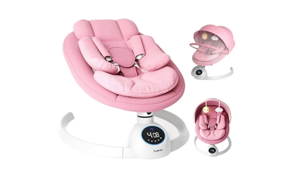 Touheart Baby Swing Electric Infant Rocker With Bluetooth & Remote 5 Speeds 10 Lullabies Pink