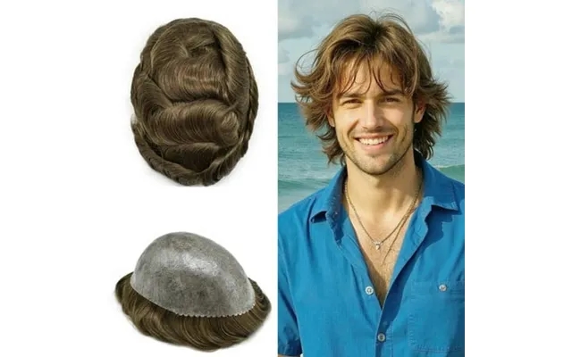 Toupee For Men Human Hair Replacement System 8 X10 Fine Mono Toupee Hair For Men Durable Monofilament Mens Toupee Hairpi product image