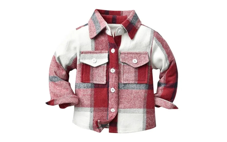 Towed22 Toddler Baby Boy Girl Flannel Plaid Shirt Jacket Kids Baby Autumn Winter Plaid Cotton Long Sleeve Cardigan Jacke