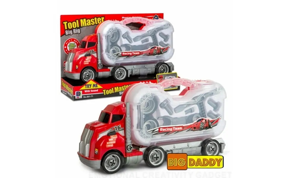 Toy Truck Tool Truck Big Daddy Big Rig Tool Master - Transport Toy Truck Carrier With Tools To Take Apart Construct & Bu