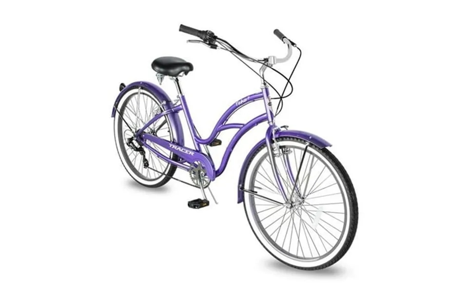 Tracer Taha 26 Inch 7 Speed Beach Cruiser Bikes With Fenders For Women - Purple