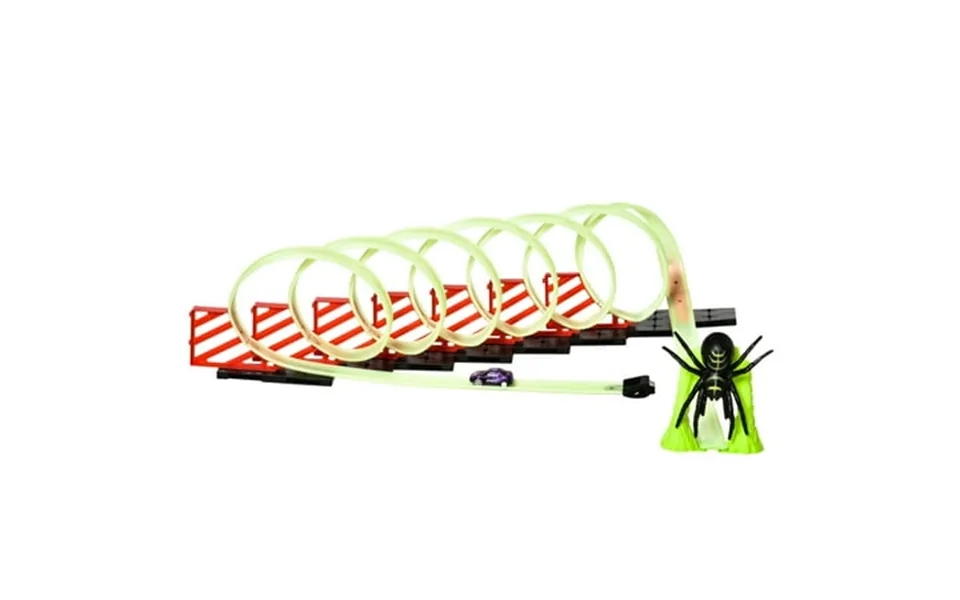 Track Builder Diy Loop Kit With Luminous Effect Spider Model Pull-back Car Green Polypropylene Toys Kids Bikes Riding To