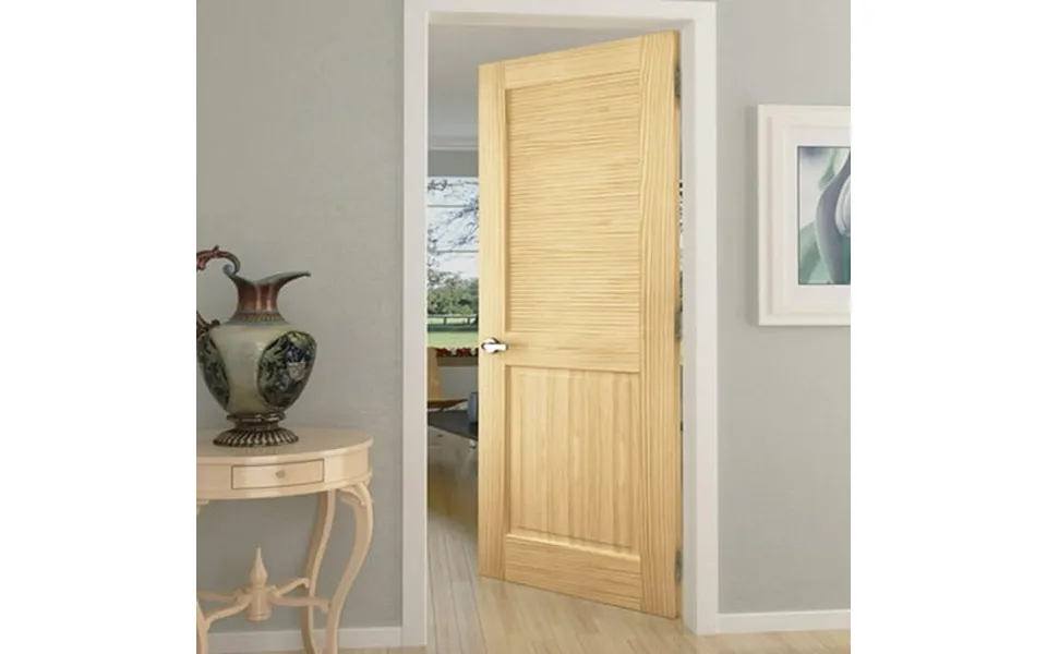 Traditional Louver Panel Solid Unfinished Pine Interior Door Slab