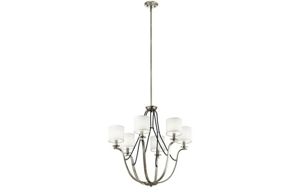 Transitional Six Light Chandelier In Classic Pewter Finish Bailey Street Home 147-bel-3329974
