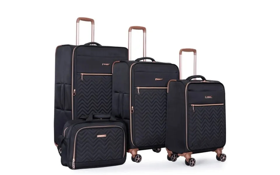 Travelhouse 4 Piece Luggage Set Softside Expandable Lightweight Suitcase With Double Spinner Wheels