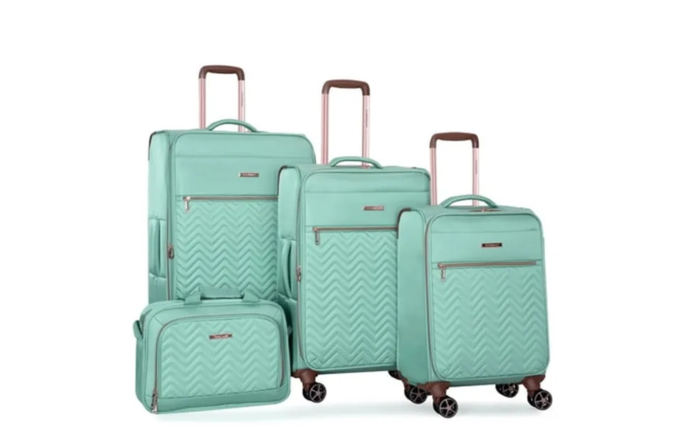 Travelhouse 4 Piece Luggage Set Softside Expandable Lightweight Suitcase With Double Spinner Wheels