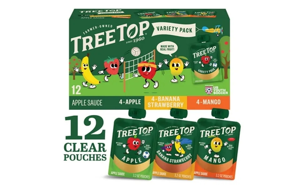 Tree Top Variety Pack Apple Sauce 3.2 Ounce Pouch 12 Count