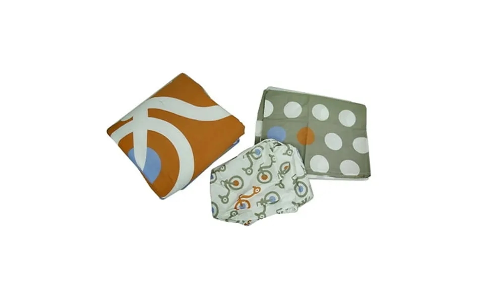 Tricycle And Polka Dots 3 Piece Crib Sheet Skirt Comforter Bedding Set